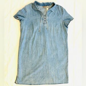 Chico’s Women’s Short Sleeve Summer Denim Dress